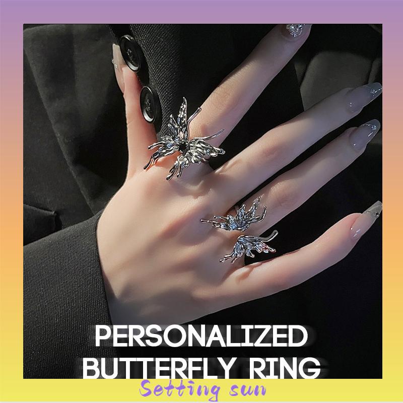 Cincin kupu-kupu Terbuka Adjustable Ring Fashion Korea Gaya Aksesoris Fashion TN