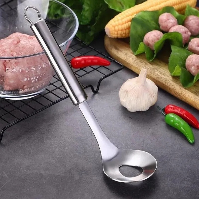 Sendok Pembuat Bakso Stainless Steel/ Rice Ball Ikan Multifungsi Anti Lengket Cetakan Aksesoris Dapur