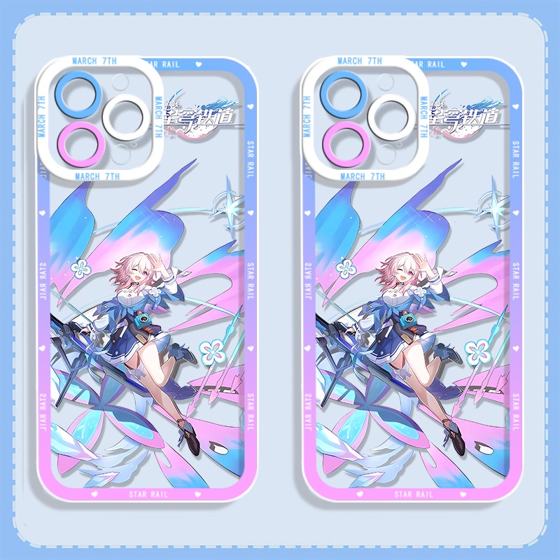 IPHONE Honkai Star Rail Himeko Blonia Soft Phone Case Kompatibel Untuk Iphone14 11 13 12 Pro Max XS XR X8 7 6S Plus Mini Maret 7th Casing Transparan TPU Silikon Shockproof Cover