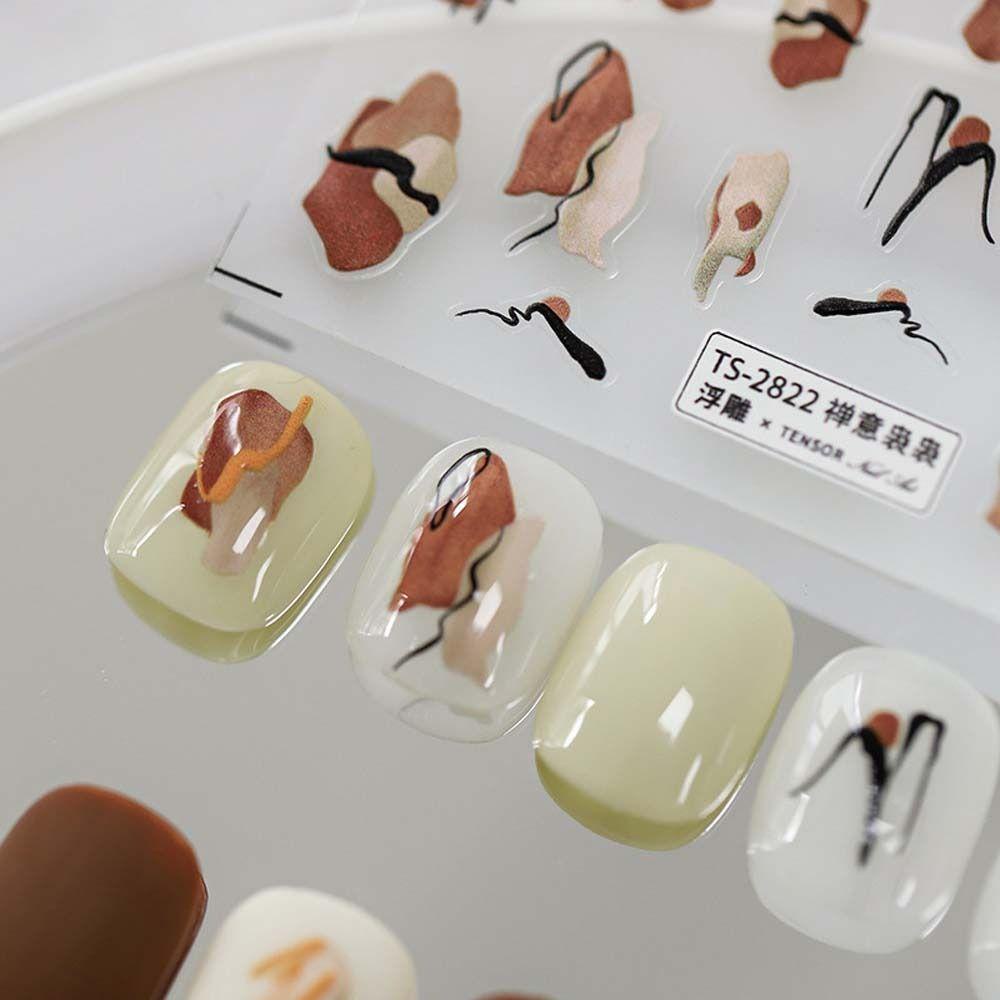 Stiker Kuku Bunga Agustina Fashion DIY Nail Art Relief Self Adhesive Dekorasi Kuku