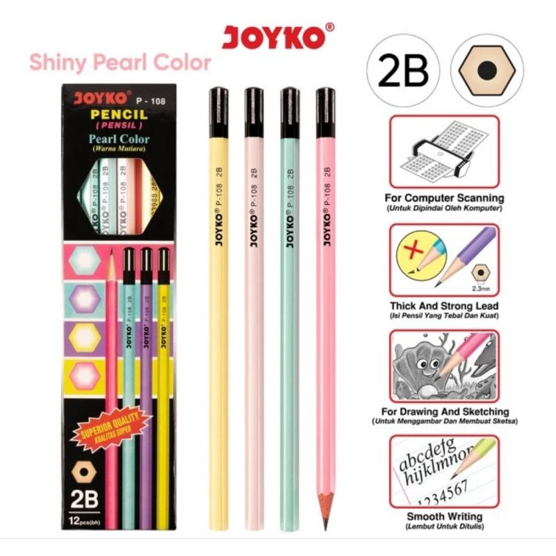 

Pensil Joyko 2B P-108 Pearl Grosir 12 Pc ATK