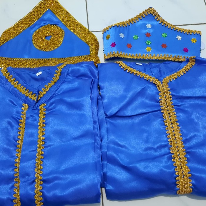 Pakaian Adat Riau Anak TK SD // Pakaian Adat Melayu Anak - HIJAU LAKI, S
