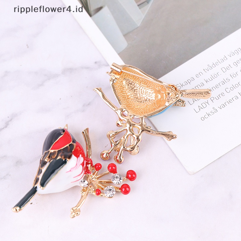 {rippleflower4.id} Bros Burung Enamel Yang Indah Wanita Pesta Hewan Casual Brooch Pin Hadiah~