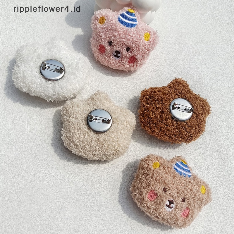 {rippleflower4.id} Bros Beruang Mewah Kartun Lucu Untuk Pakaian Gadis Pin Lencana Ransel Liontin Aksesoris Dekorasi~