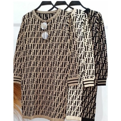 atasan wanita rajut/busana wanita import/BAJU RAJUT WANITA/Tunik rajut import fend high quality