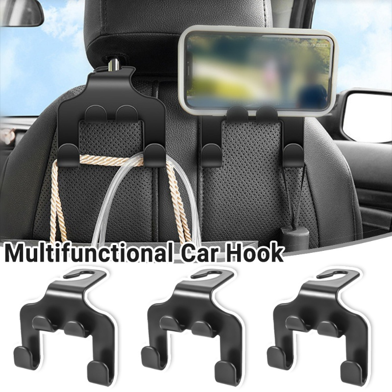 [Unggulan] Hook Penyimpanan Punggung Kursi Mobil Multifungsi Sandaran Kepala Ganda Sandaran Kepala Holder Universal Bracket Handphone Otomotif Interior Organizer