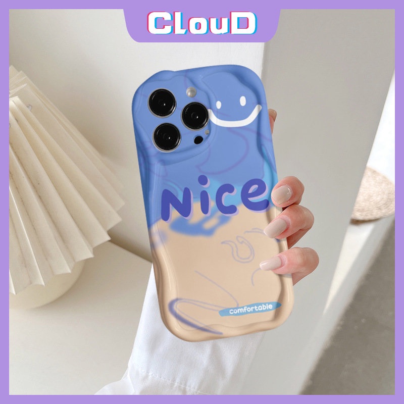 Case Untuk Oppo A57 A55 A92 A16s A31 A7 A17k A12 A53 A77s A5 A1k A15 A9 A5s A52 A16 A54s A3s A16K A76 A54 A95 A16E A96 A74 A17 A77 Huruf Smile Bunga 3D Wavy Curved Edge Soft Cover