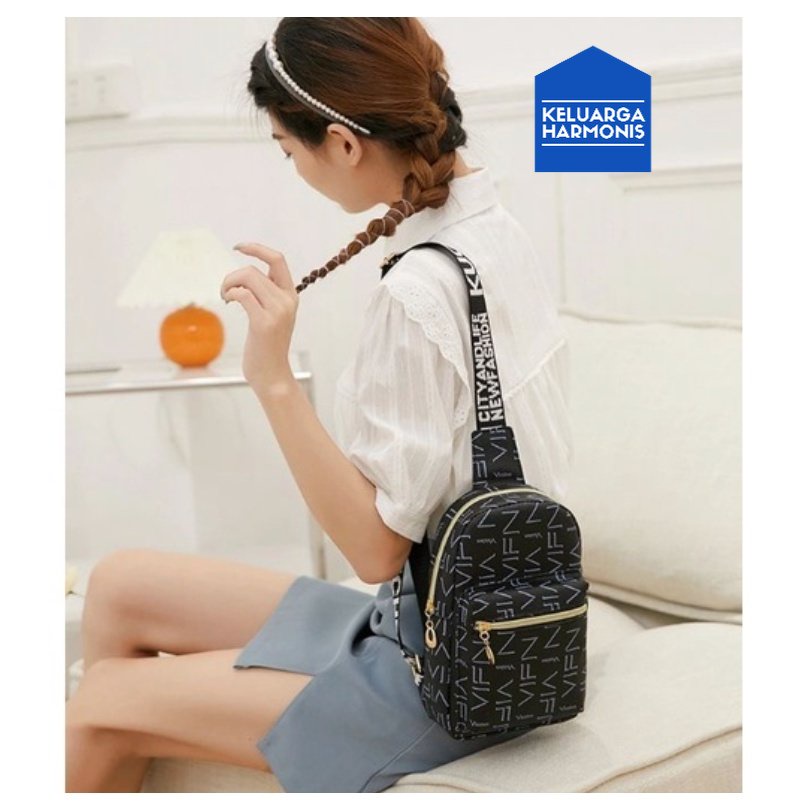 KH Tas Wanita Terbaru Motif Resleting Tas Pinggang Girl Women Bag Cool New A57