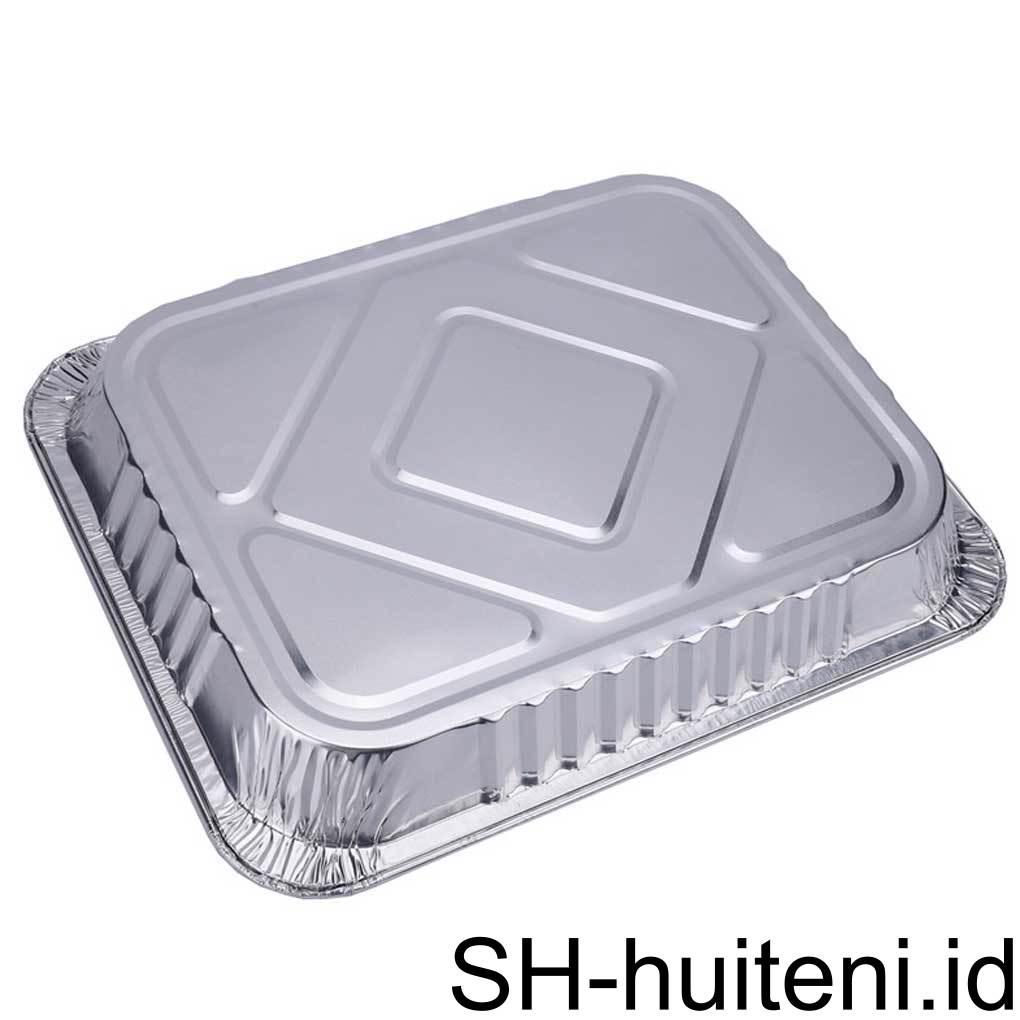 12pcs Wadah Makanan Aluminium Foil Sekali Pakai Persegi Panjang Packing Kotak Multi Guna Takeaway Memasak Liners Microwave