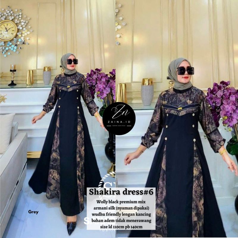 SHAKIRA DRESS #1-7 ORI BY ZAINA.ID | Wolly Black Premium