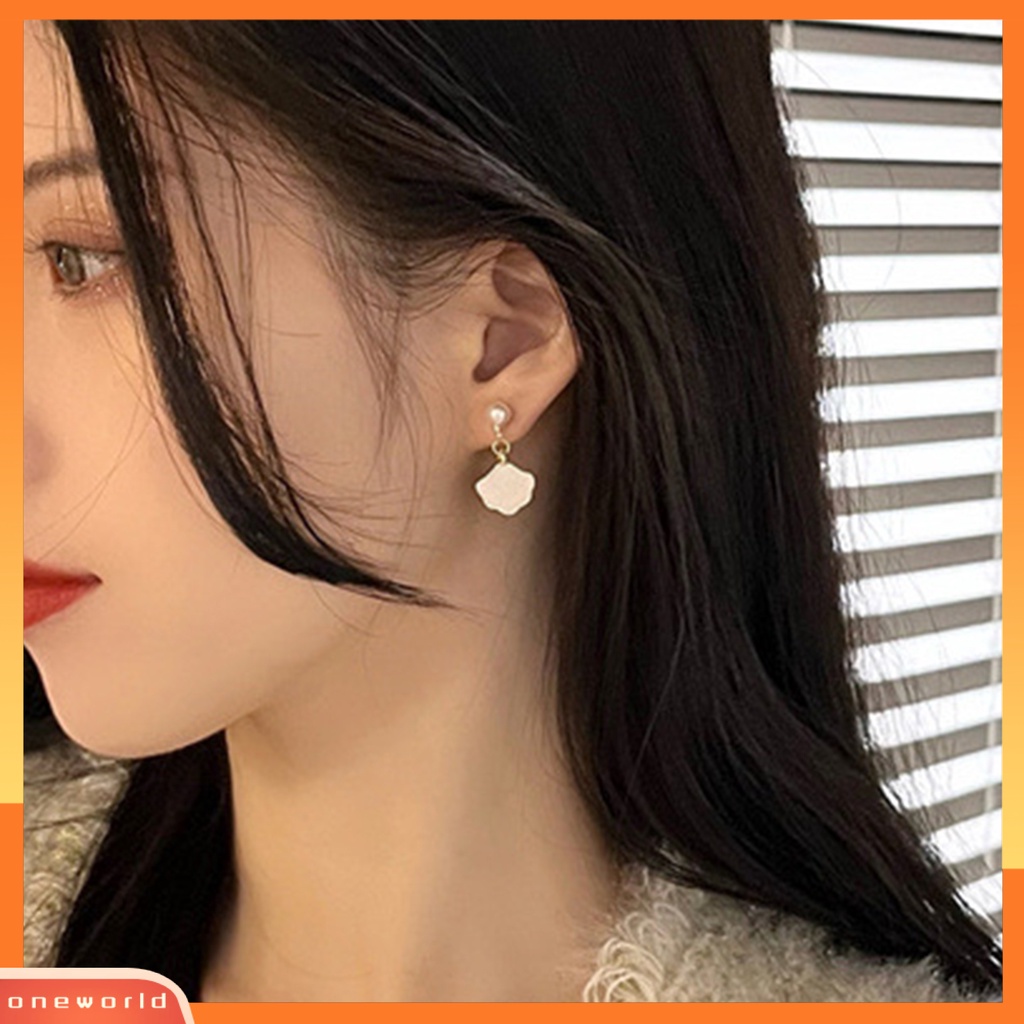 [WOD] 1pasang Drop Earrings Lovely Clouds Pendant Aksesori Pesta Dress-Up Perhiasan Mutiara Imitasi Tindik Menjuntai Anting Wanita Perhiasan