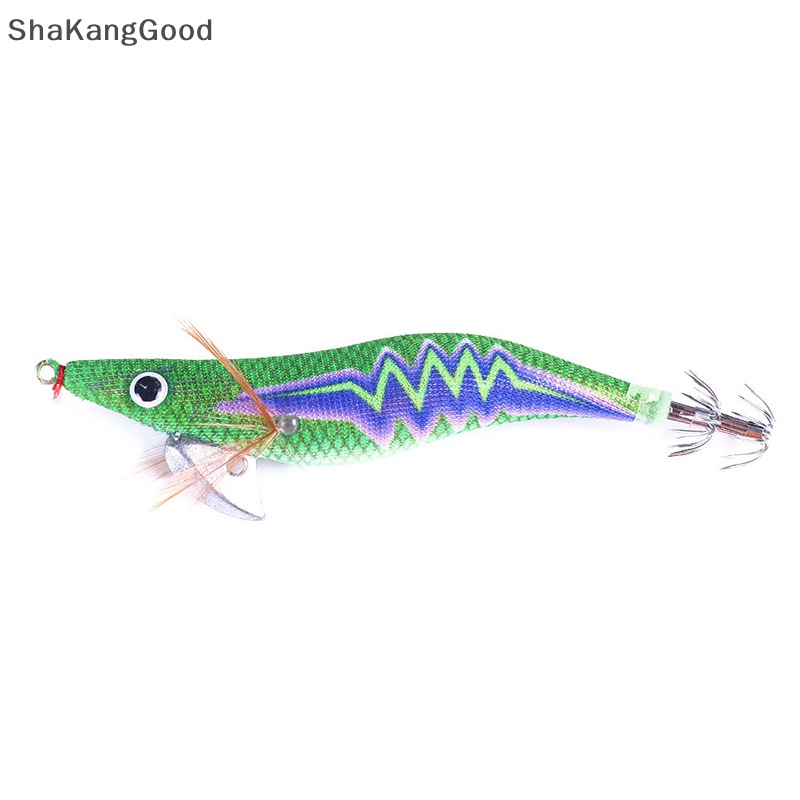 Skid 10Pcs Umpan Pancing Udang Cumi Jig Kail Pancing Gurita Cuttlefish Artificial Jigging Lures Umpan Keras SKK