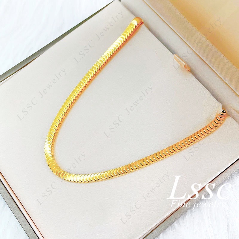 Kalung Titanium Wanita Anti Karat Sisik Ikan Emas 18K Cantik Elegan Terbaru 2023 Korea Aksesoris Perhiasan