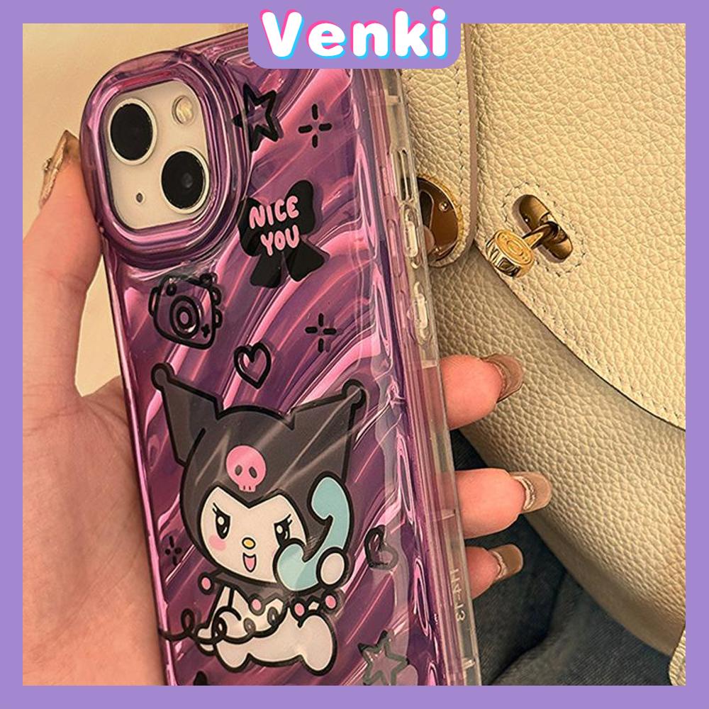 VENKI - iPhone Case untuk iPhone 11 Laser Reflektif Bening Phone Case TPU Soft Shockproof Airbag Case Lucu Kartun Kompatibel dengan iPhone 14 13 Pro Max 12 Pro Max XR XR 7Plus 8Plus