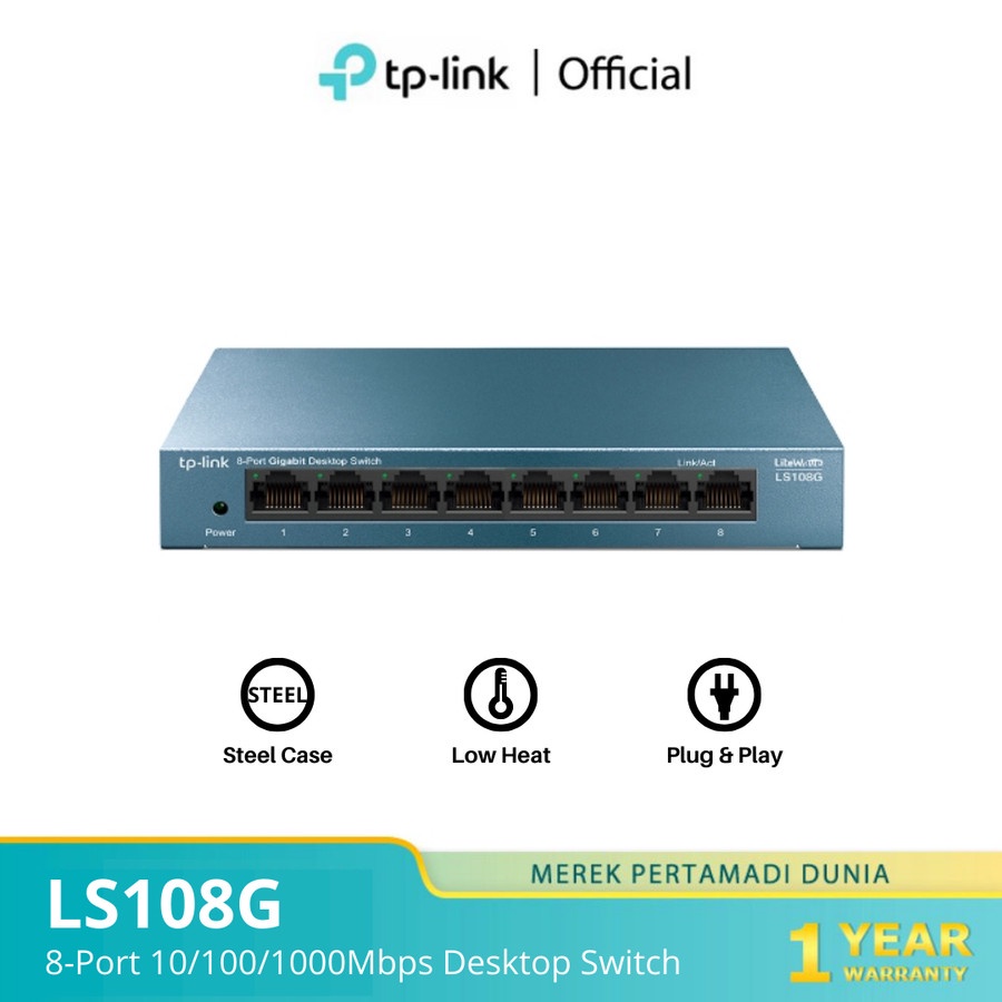 TP-Link LS108G 8-Port 10/100/1000Mbps Desktop Switch