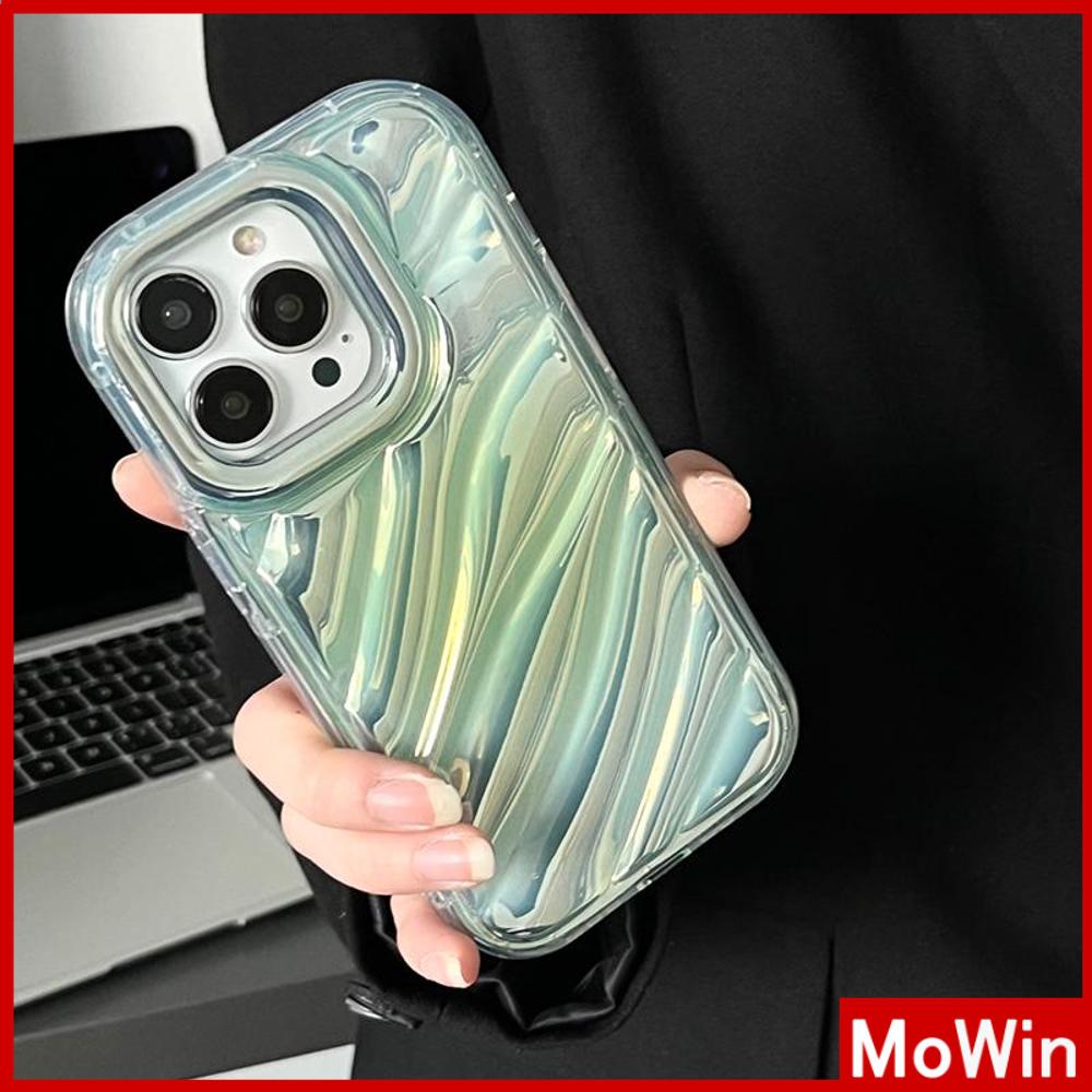 Case iPhone 14 Pro Max iPhone Case Laser Reflektif Bening Case TPU Soft Case Airbag Tahan Guncangan Sederhana Gradien Hijau Kompatibel dengan iPhone 13 Pro Max 12 Pro Max 11 Xr X Max 7Plus