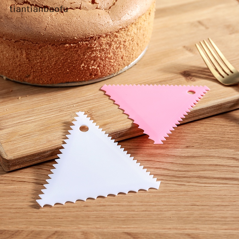 [tiantianbaofu] 5pcs Spatula Scraper Kue Plastik Set Pastry Adonan Fondant Cream Cake Tepi Samping Butik