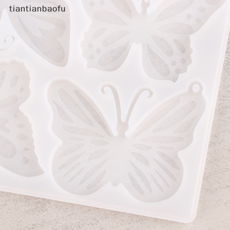 [tiantianbaofu] 1pc Butterfly Silicone Cetakan DIY Keyrings Eardrop Cetakan Perhiasan Membuat Alat Butik