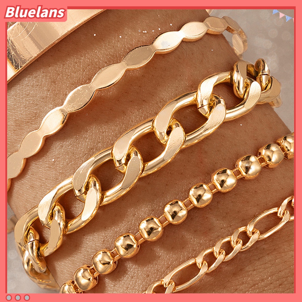 [BLS] 5pcs Wanita Gelang Geometris Indah Bohemian Semua Pertandingan Link Rantai Bracelets Untuk Pantai