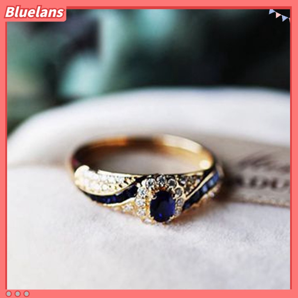 [BLS] Wanita Cincin Permukaan Halus High-end Berlian Imitasi Mengkilap Hias Pernikahan Circlet Perhiasan Perempuan