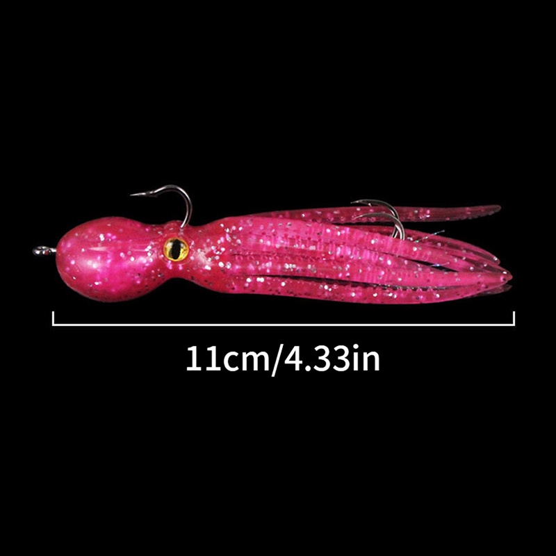 Gentlehappy 21g /11cm Squid Rok Memancing Umpan Lembut Buatan Air Asin Laut Lure Tackle Pesca Fishing Tackle Double Sharp Hook Assist Rig id