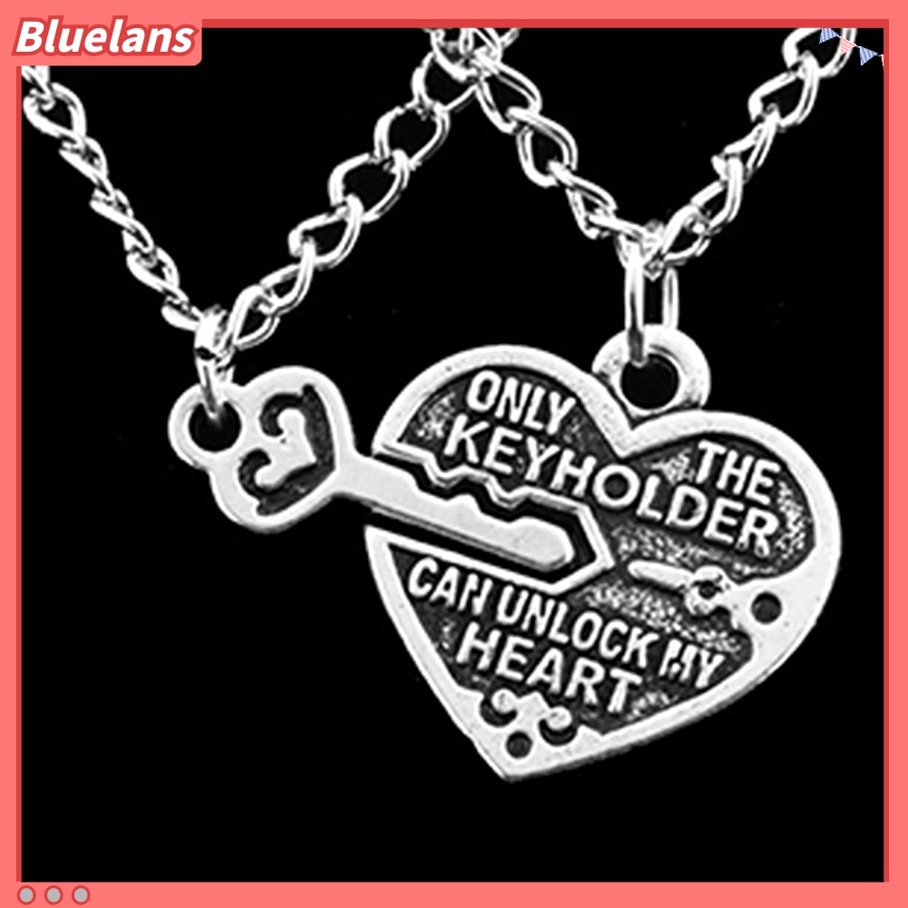 [BLS] 1pasang Kalung Liontin Kunci Cinta Hati Best Friends Lovers Couple Jewelry Charm