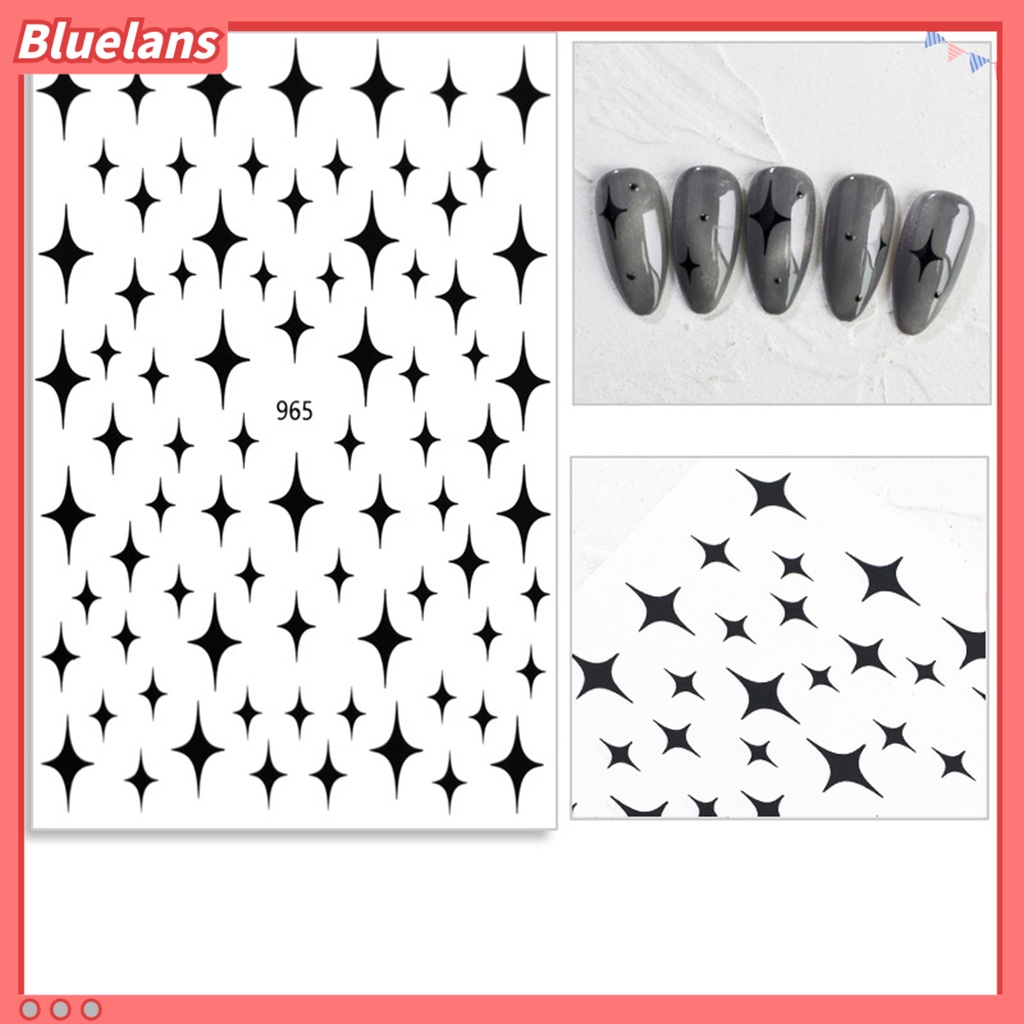 [BLM] 7pcs /Set Stiker Meteor Kuku Lem Belakang Mudah Ditempel Glitter Starlight Meteor 3D Manicure Stickers Untuk Perempuan