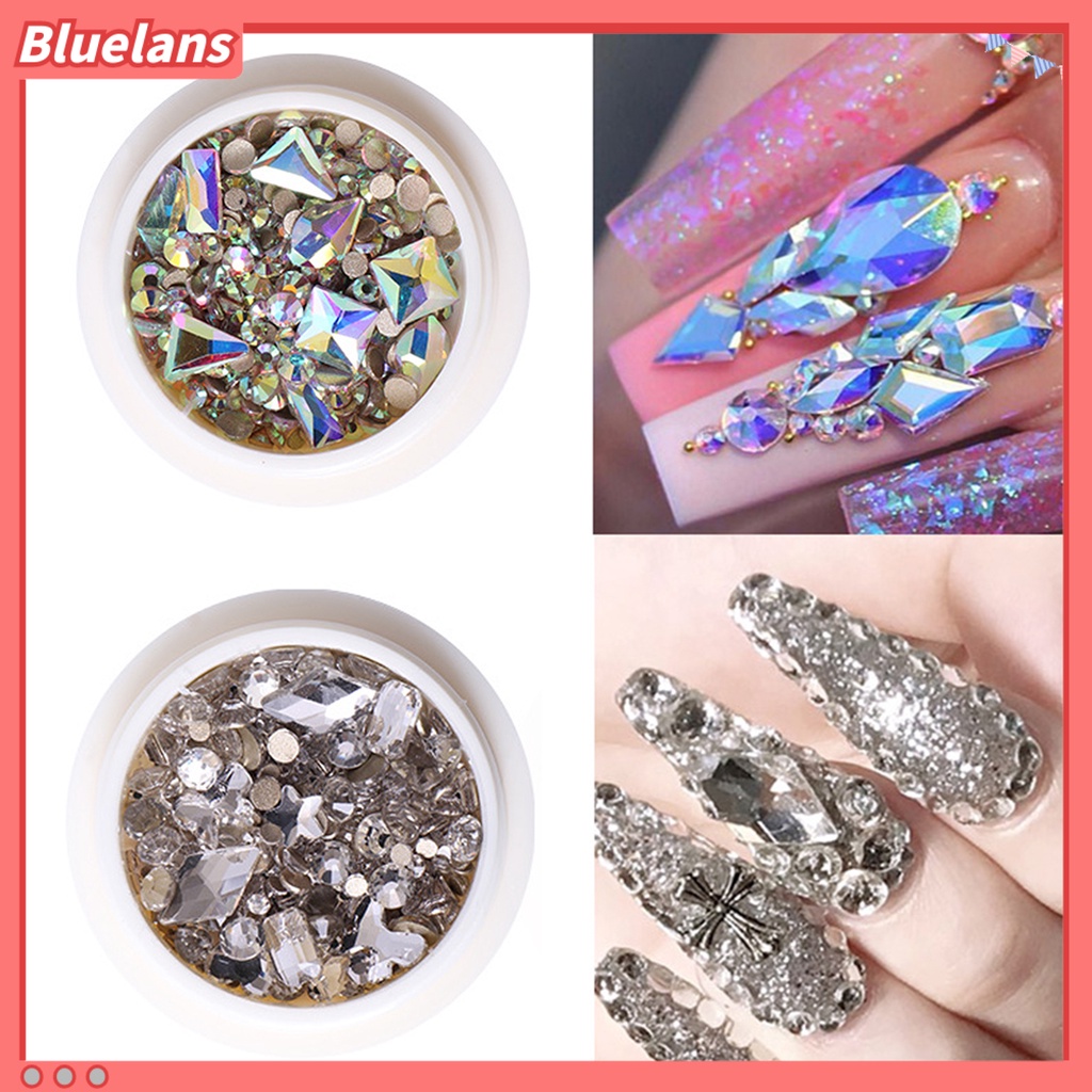 [BLM] Dekorasi Kuku Indah DIY Kubus Nail Art Berlian Imitasi Ringan Untuk Wanita