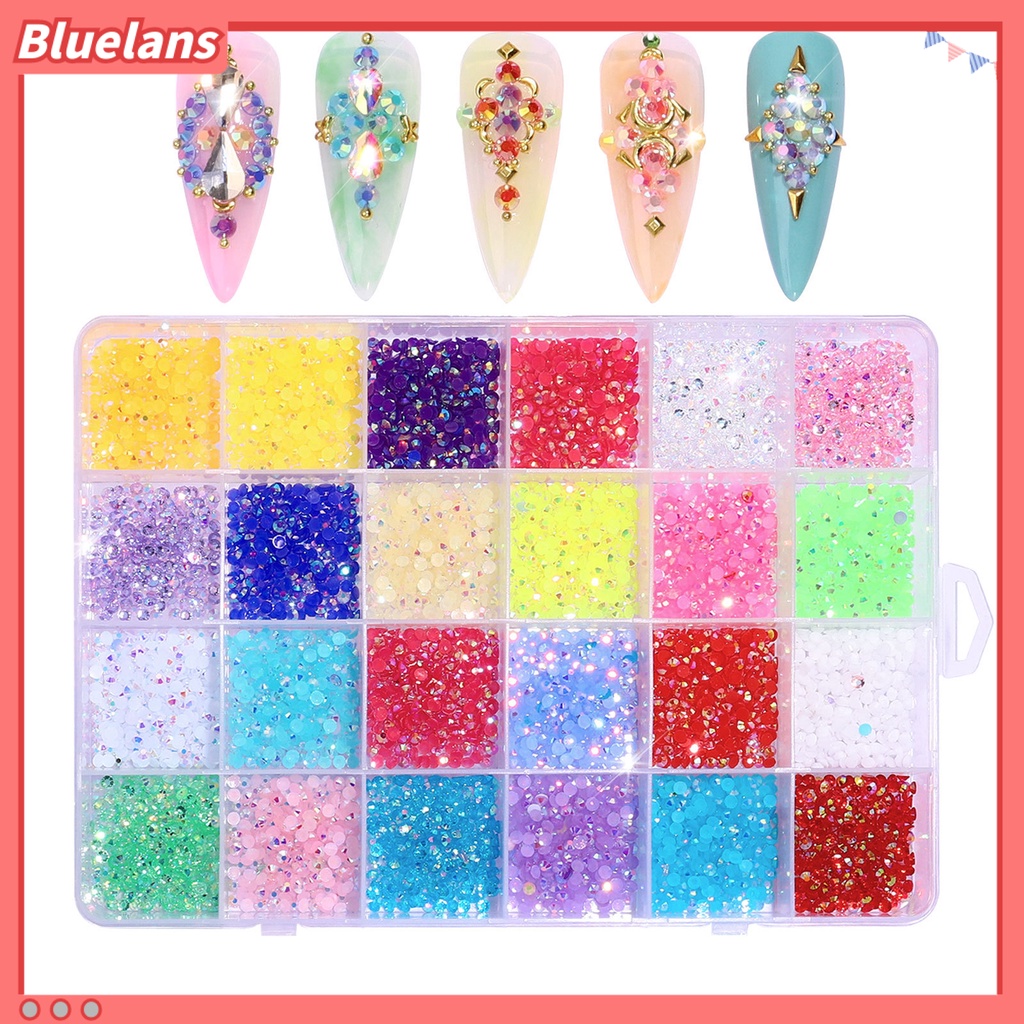 [BLM] 1kotak Hiasan Kuku Warna Cerah Bentuk Tidak Teratur Resin Warna-Warni Halus Bersinar DIY 3D Nail Art Dekorasi Perlengkapan Kecantikan