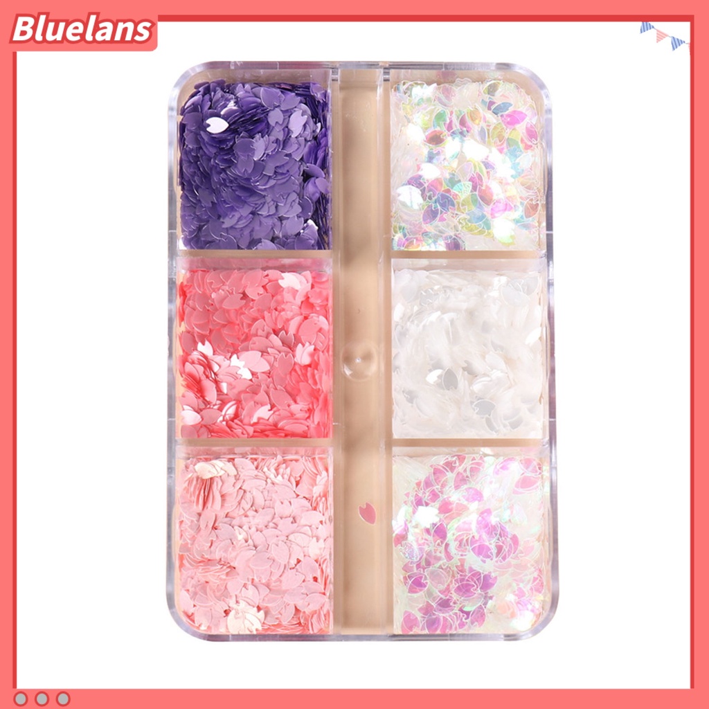 [BLM] 1kotak Nail Art Payet Bersinar Mudah Tempel Indah Permukaan Halus Tipis DIY Nail Art Tangan Kecantikan Bunga Sakura Kelopak Nail Art Ornamen Manicures Stuff