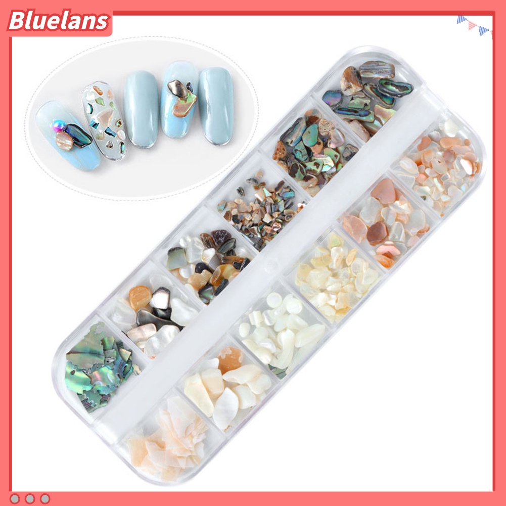 [BLM] 12gaya Pecah 3D Potongan Cangkang Tidak Teratur Nail Art Dekorasi Tips UV Gel