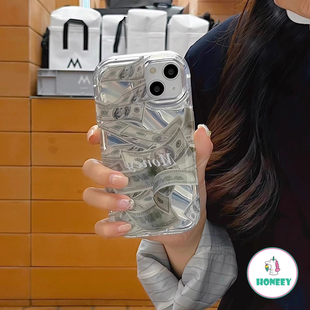 Fashion Money Dollar Phone Case Kompatibel Untuk iPhone 14 Pro Max Case iPhone 11 12 13 Pro Max Bantal Udara Shockproof Lembut Penutup Belakang