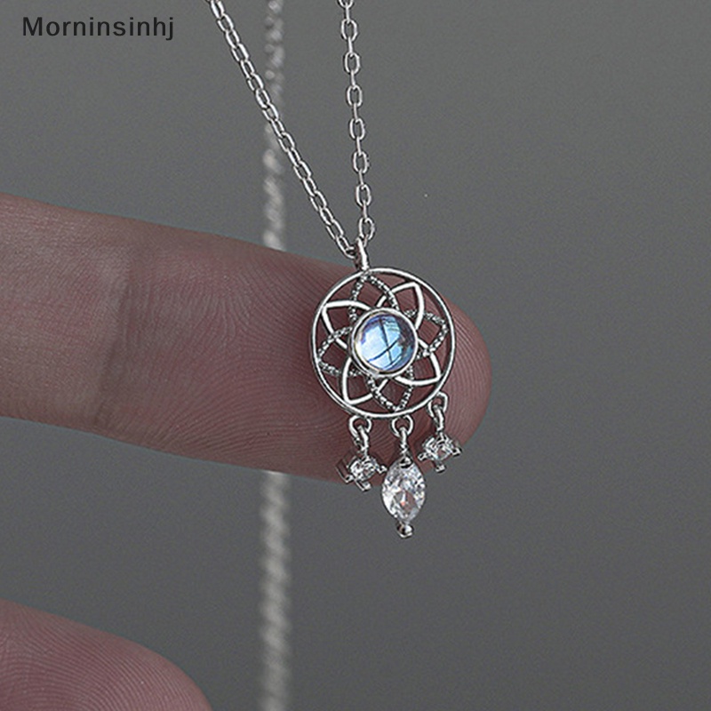 Mornin Fashion Kristal Rumbai Moonstone Dream Catcher Charm Kalung Untuk Wanita Kreatif Liontin Elegan Pesta Kalung Perhiasan Hadiah id