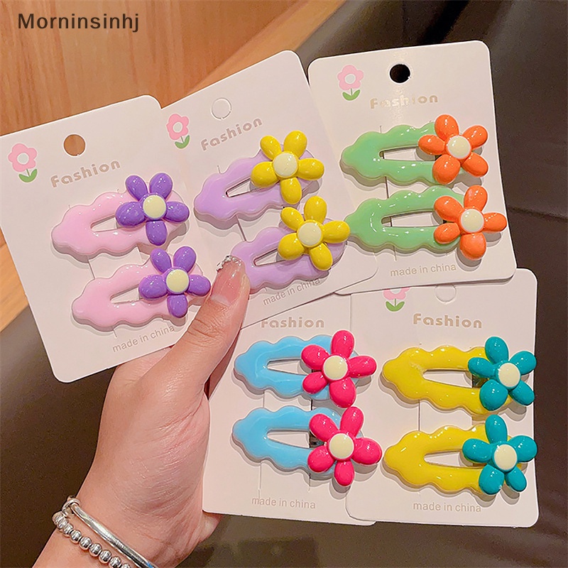 Mornin 2pcs Bentuk Bunga Jepit Rambut Warna-Warni Manis Outdoor Hair Clips Barrettes Cute Headwear Slid Clip Fashion Aksesoris Rambut id