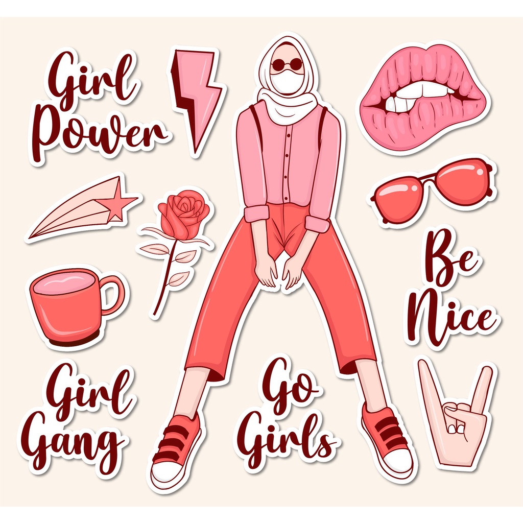

Sticker hijab girls sticker traveling vinyl / stiker vinyl jurnal travel / aesthetic journal sticker / stiker diary