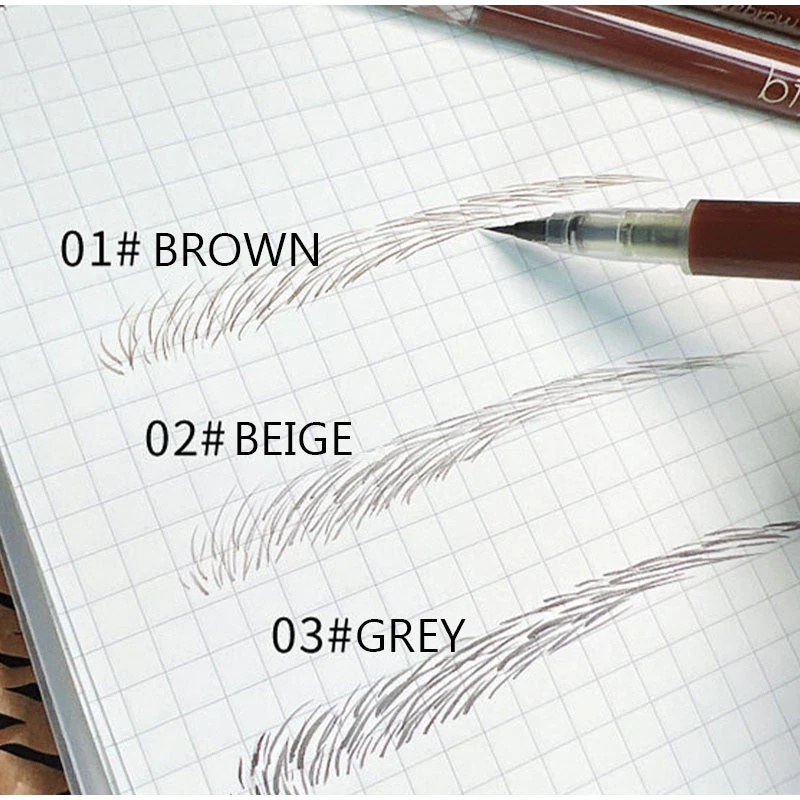 BIYA Eyebrow Pen Menggambar Alis dan Bulu Mata Eyelash Pen Eyeliner Liquid 4D Waterproof