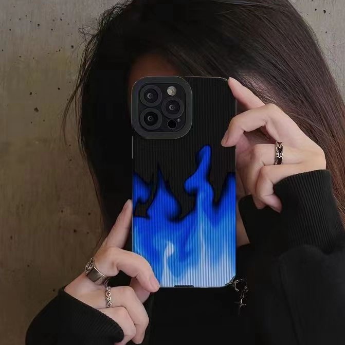 All New Hot Fashion Leather Soft Case IPhone 6S 7 Plus 8 Plus X XS XR XS Max 11 13 12 14 PRO Max 14 Plus SE Mini Phone Case Girl Girl Women Black Blue Fire