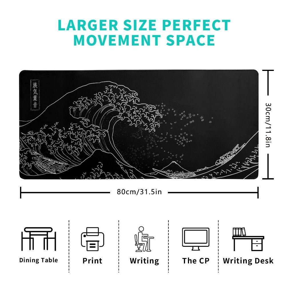 Populer Mouse Pad Kantor Alas Meja Hitam Besar Non-Slip