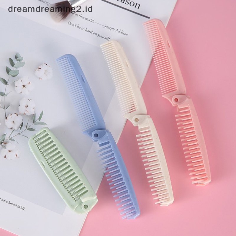 (drea) Sikat Sisir Rambut Lipat Portable Travel Massage Hair Comb Alat Penata Rambut //