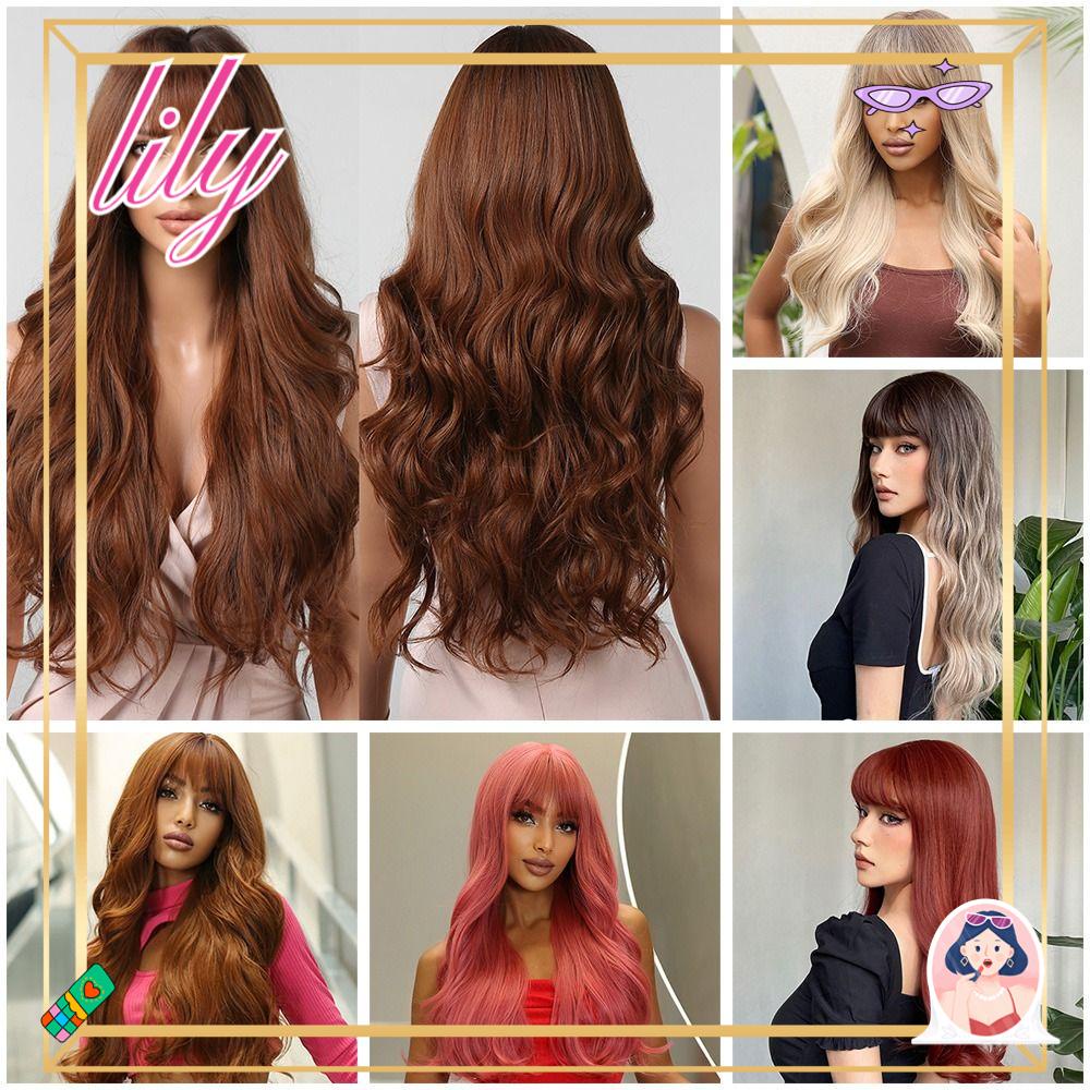 Lily Curly Rambut Fashion Panas Tahan Panas Sintetis Cosplay Keriting Panjang