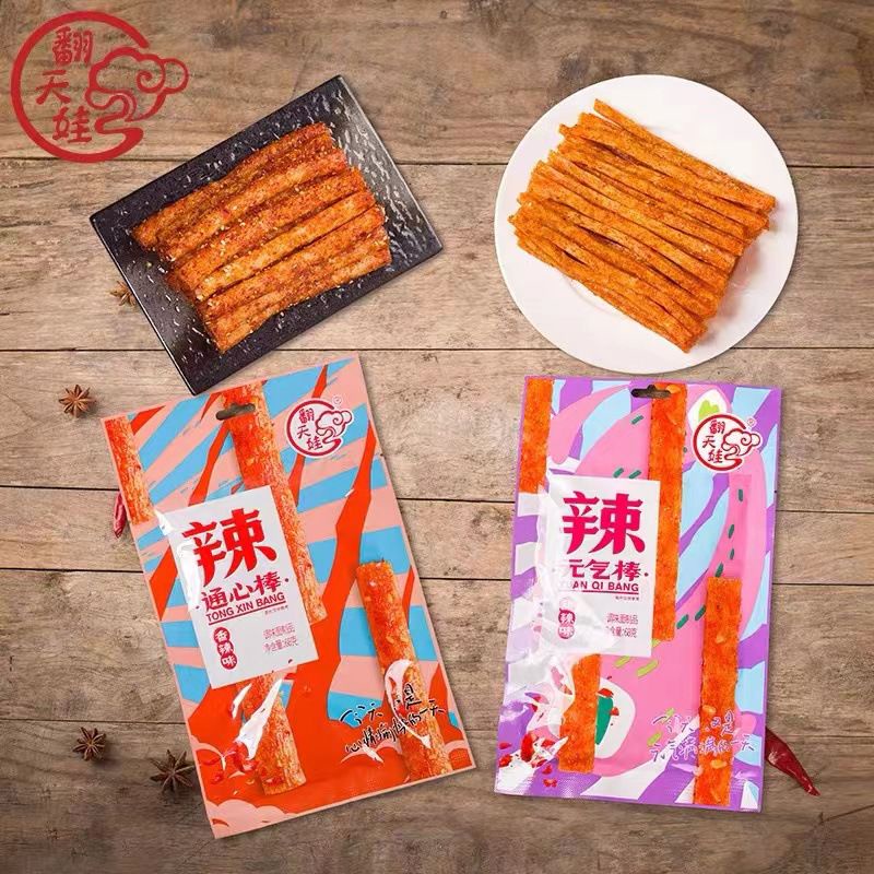 

Latiao Fantianwa Yuan Qi Bang Sticks Sweet And Spicy Purple Snack Vegetarian .