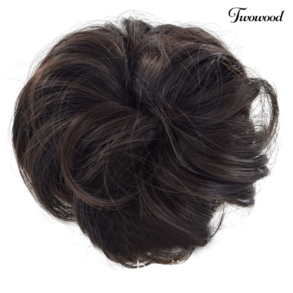 Twowood Wanita DIY Elastis Keriting Wig Rambut Cincin Hiasan Kepala Sanggul Tusuk Sanggul Ponytail Sopak