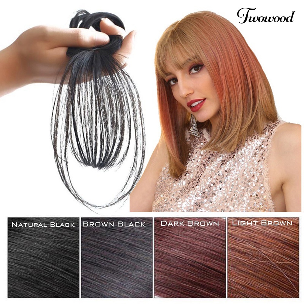 Twowood Fashion 3D Air Fringe Ultra-Tipis Mulus Palsu Bang Wig Rambut Ekstensi Sopak