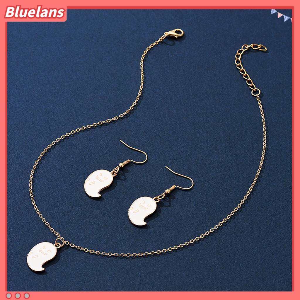 [BLS] 1set Set Perhiasan Pengantin Wanita High Gloss Bentuk Lucu Hypoallergenic Liontin Kalung Kait Anting Set Perhiasan Aksesori