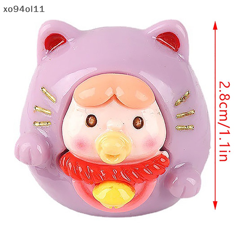 Xo 1Pc Mini Lucky Cat Ornamen Kartun Boneka Lanskap Mikro Rumah Boneka Miniatur Mobil Mainan Desktop Dekorasi OL