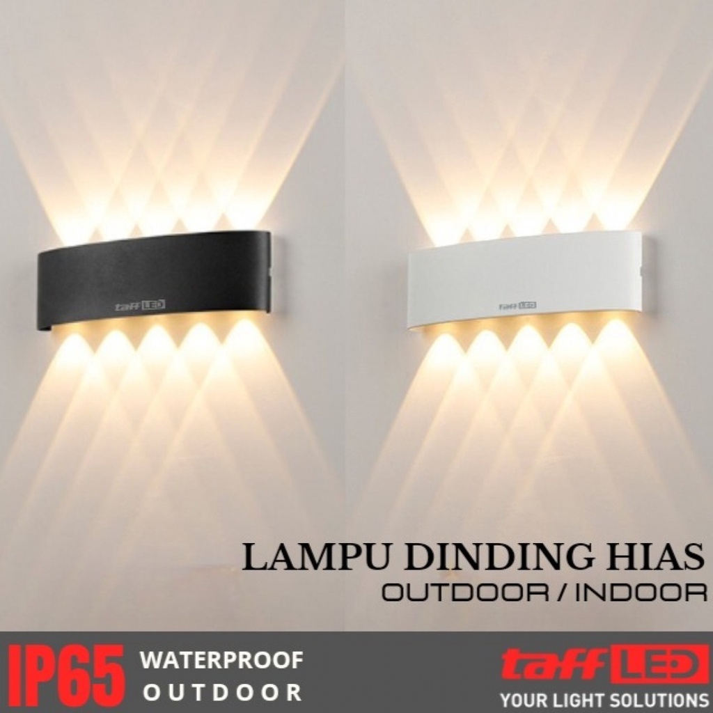 TaffLED Lampu Dinding Hias Outdoor Minimalis Aluminium 10W Warm White