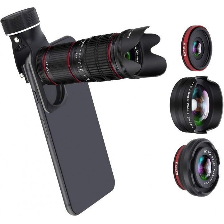 HX-1280 - Telephoto Lens Kit 5-in-1 Universal Clip for Mobile Phone