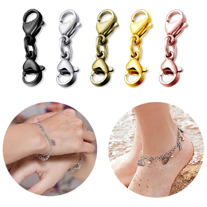 Siy 8pcs Double Lobster Clasps Kalung Gelang Clasp Konektor Double Opening Jewelry Clasps Untuk Membuat Perhiasan DIY