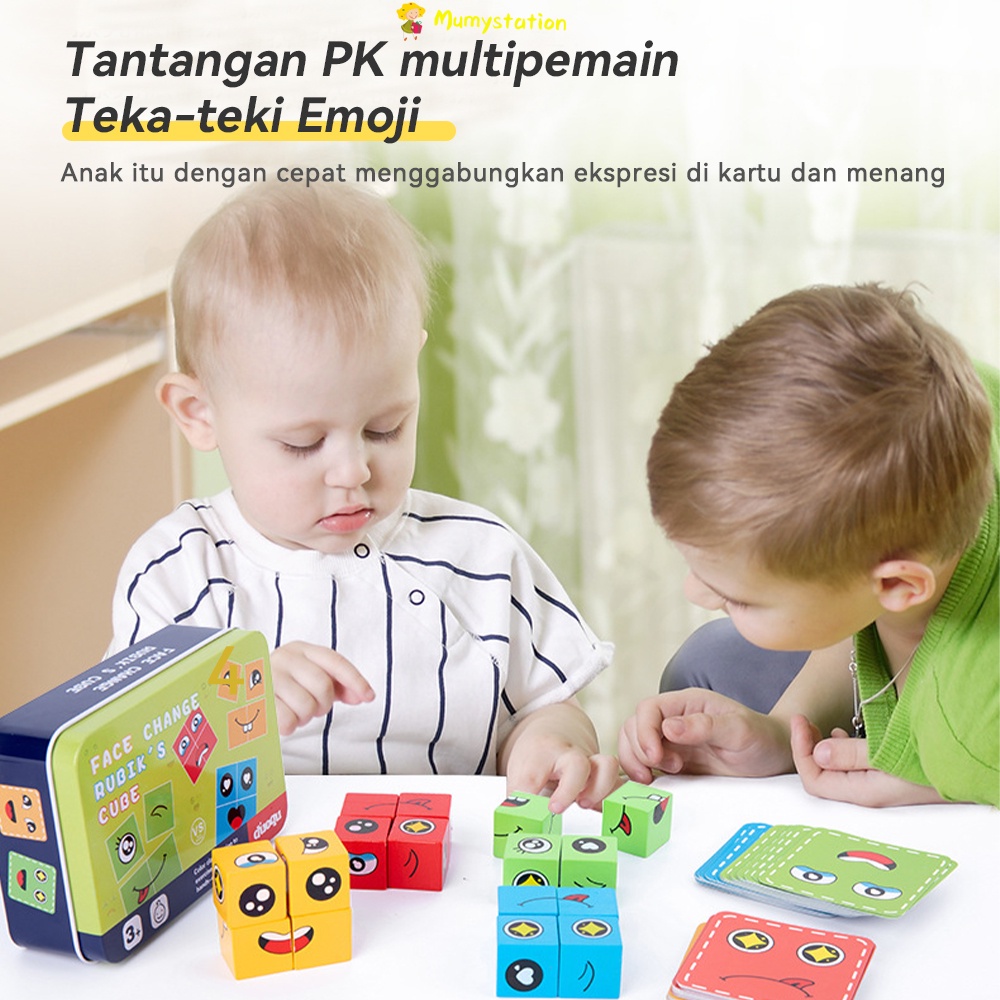 Mumystation Mainan Face Changing Cube Family Game Puzzle Anak Mainan Edukasi