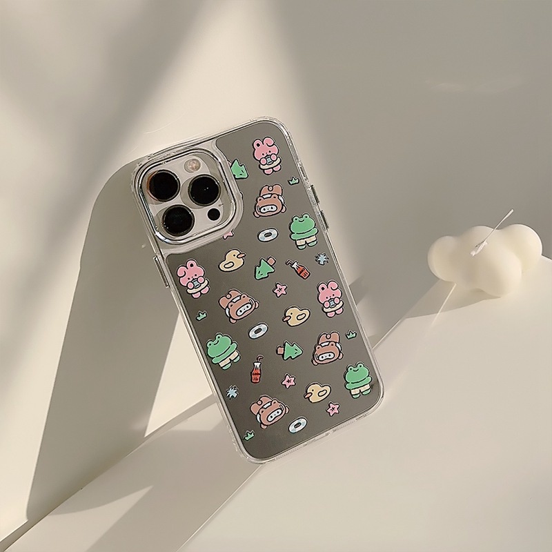 Small Animals Pattern Soft TPU Case HP iP iPhone 11 12 13 14 Pro Max Plating FTD Girl Woman Casing Apple